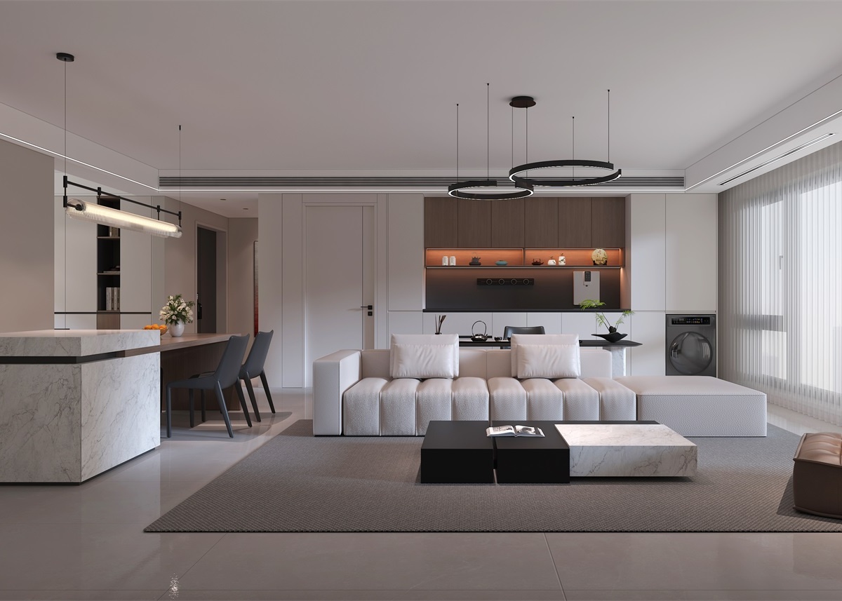 中恒央御143㎡ | 大橫廳+客餐一體+開放書房，他家這通透感絕了！